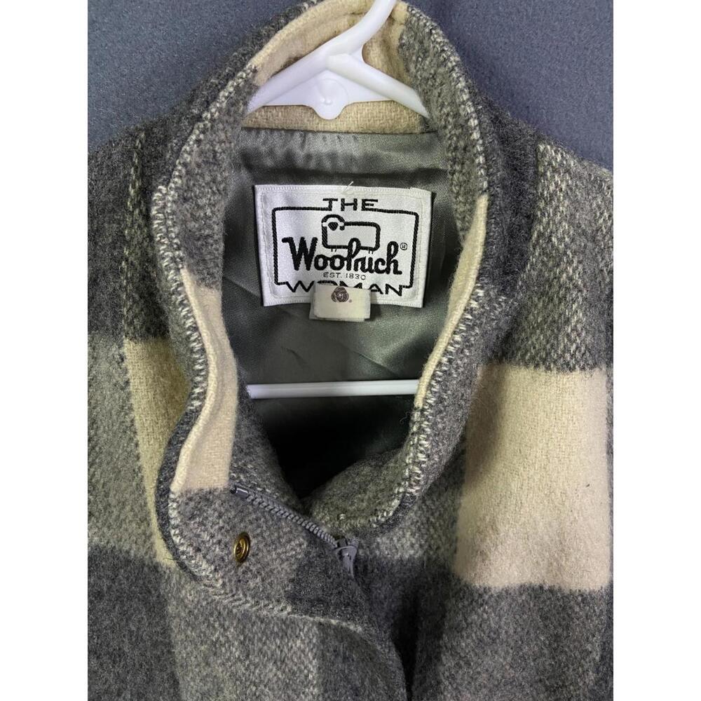 Woolrich Size M Wool Buffalo Plaid Full Zip Bomber Jacket Womens Stand Up Collar - Picture 3 of 8